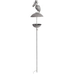 Lade das Bild in den Galerie-Viewer, Futterplatz Metall grau Rabe Ø21cm H133cm Futterstation Vogeltränke Gartenstecker
