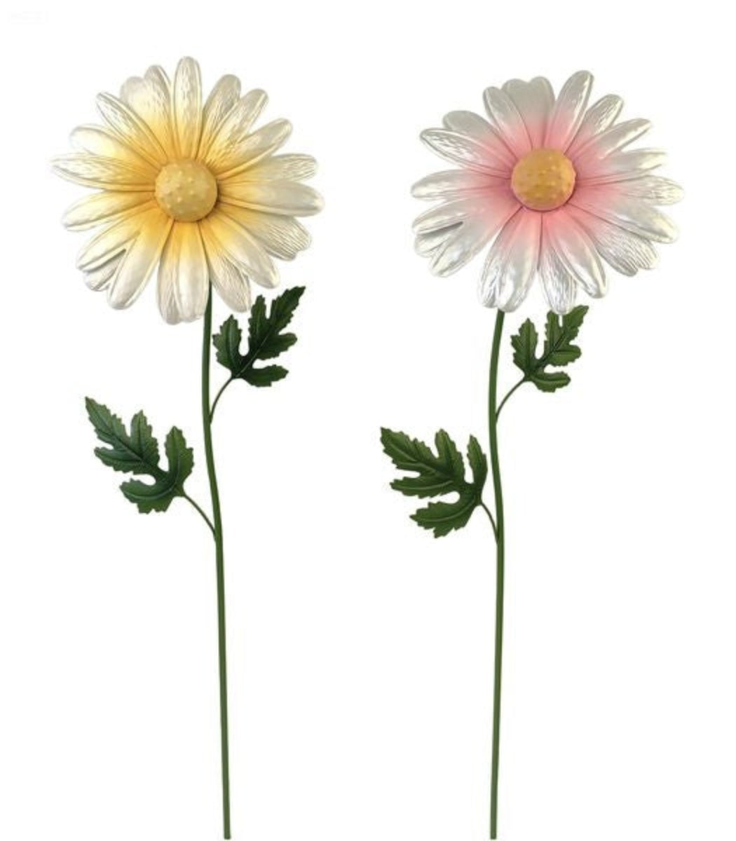 Blumenstecker 2fach sort. 27x15cm H100cm Dekorativer Gartenstecker Blume aus Metall wetterfest für Garten, Beet, Terrasse & Veranda