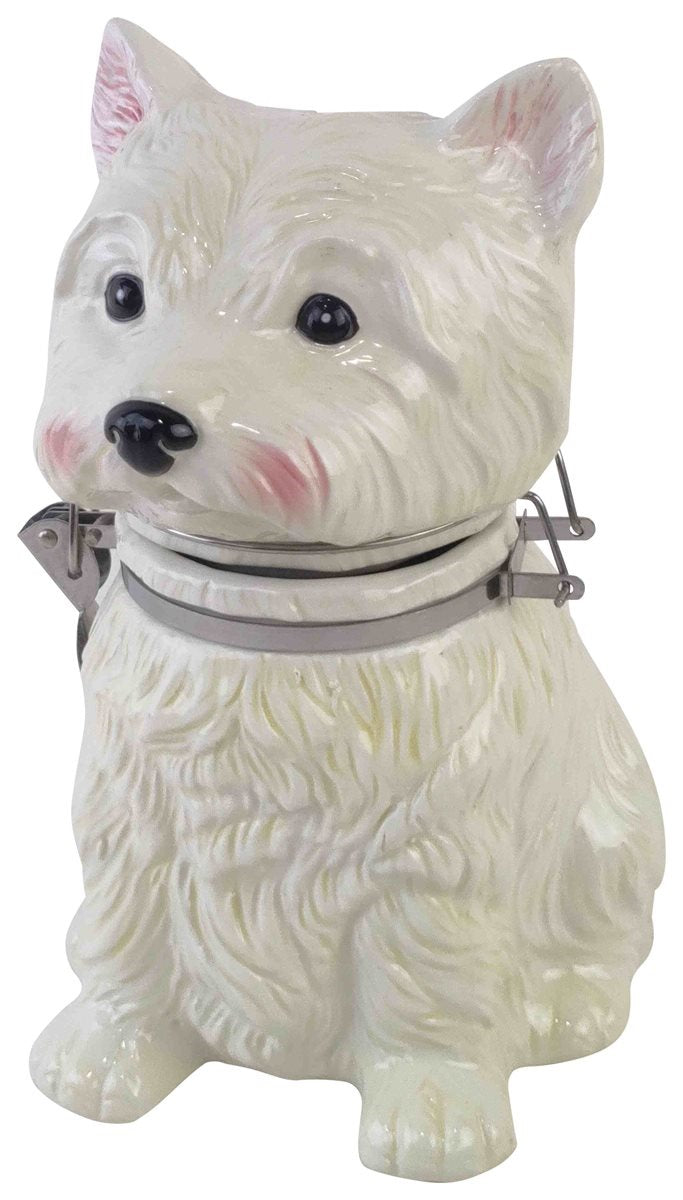 Candy Bowl Hund Westie Keramik 18x14cm 24cm – Dekorativer Süßigkeitenhalter mit Schale – Bonbonschale für Süßigkeiten, Snacks, Nüsse und Schokolade – Wohn- und Tischdekoration