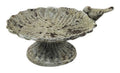 Vogelbad Vogeltränke Gartendeko Schale auf Fuß Ø17,5x15cm H8cm natur Shappy Futterstelle Garten Wasserstelle