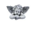 Engel Valo 2er Set – 13 x 8 x H 6,5 cm – Graue Engelfiguren aus Polyresin Figur Skulptur – Dekorative Herbst, Weihnachts & Winterdeko