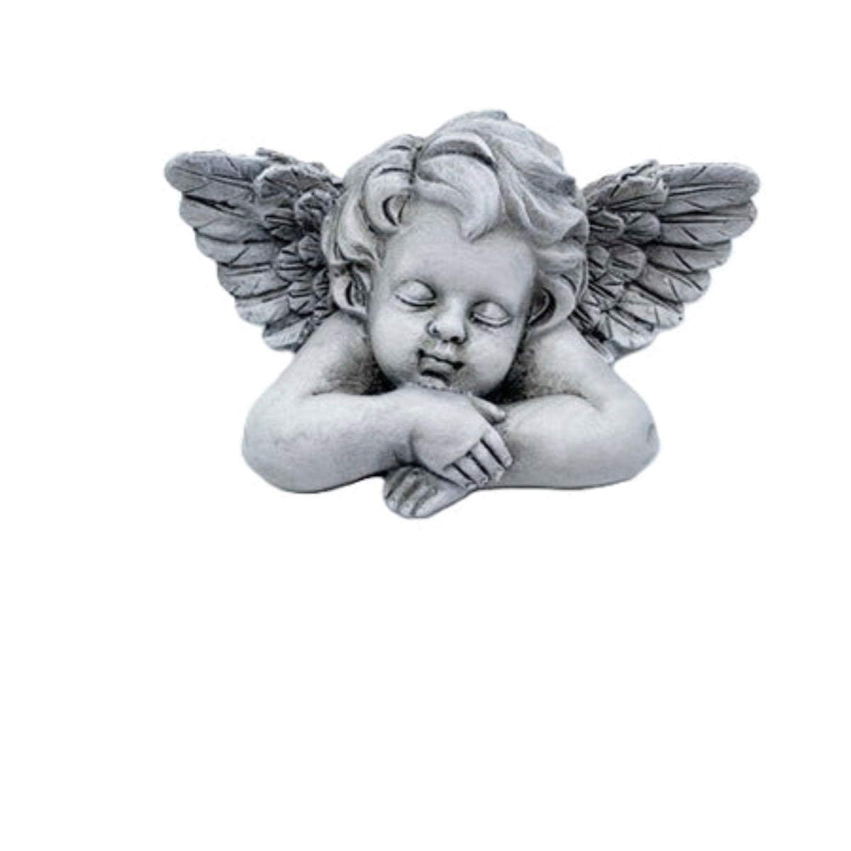 Engel Valo 2er Set – 13 x 8 x H 6,5 cm – Graue Engelfiguren aus Polyresin Figur Skulptur – Dekorative Herbst, Weihnachts & Winterdeko