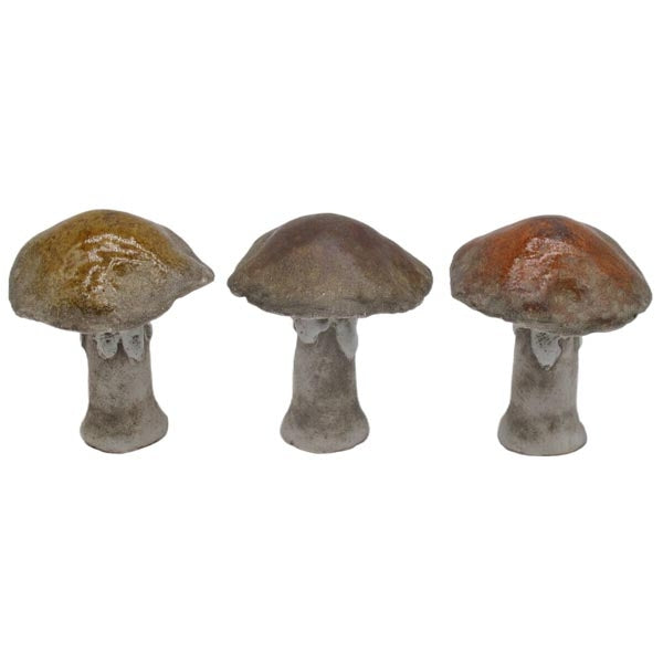 Pilz Marta Keramik Garten Wald rost/braun/ocker 3fach sort. Ø6,7cm H7cm Herbst Herbstdeko Dekoration