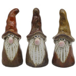 Lade das Bild in den Galerie-Viewer, Zwerg Gnom Wichtel Keramik 3fach sort. rost/braun/ocker H8,6cm+H11cm Skulptur Herbst Figur 2Größen wählbar
