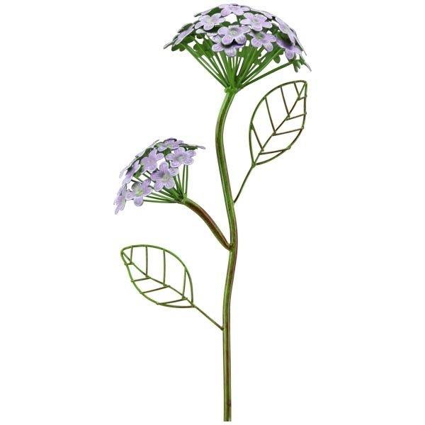 Gartenstecker Hortensie Metall verzweigt purple ArtFerro 28x18cm H109 cm Stecker Garten Beetstecker Gartendekoration Blütenkugel