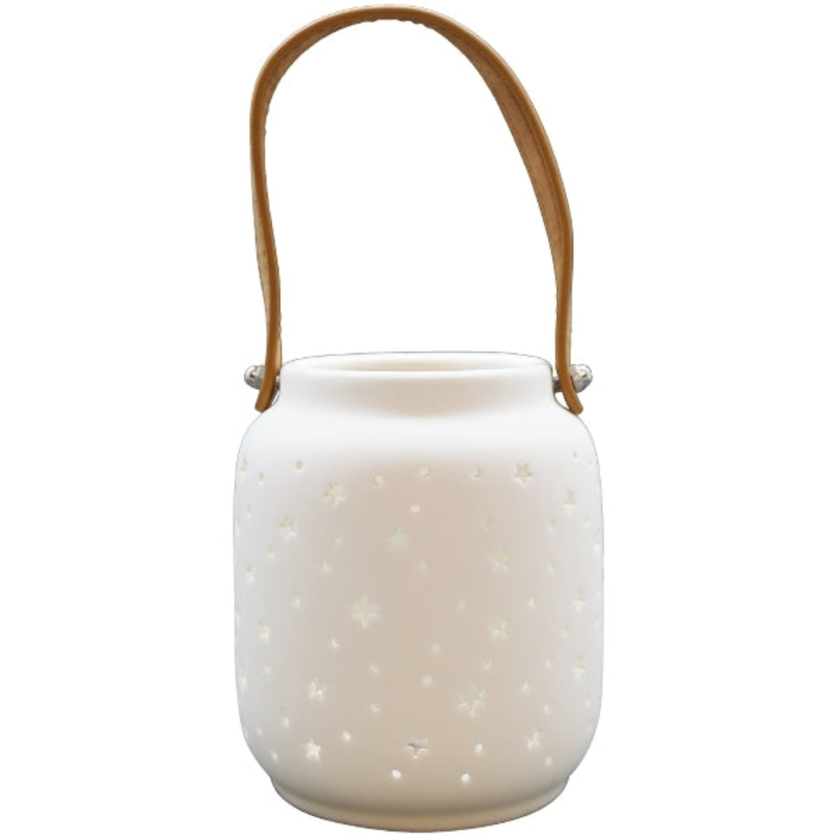 LED Porzellan Laterne creme H13cm+H17cm Stern mit Timer Weihnachten Tischdeko 2Größen wählbar (Kopie)