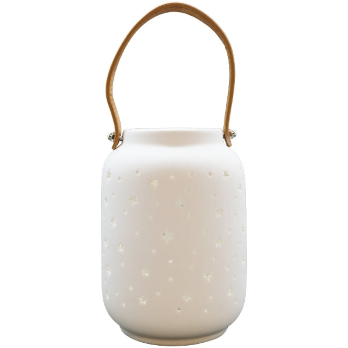 LED Porzellan Laterne creme H13cm+H17cm Stern mit Timer Weihnachten Tischdeko 2Größen wählbar (Kopie)