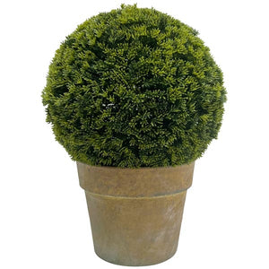 BuchsBaum Kugel im Terratopf ArtificialNature grün kunstlich Ø21cm H30cm +Ø26cm H35cm für Home Wohnzimmer Balkon Garten Außendekoration 2Größen wählbar