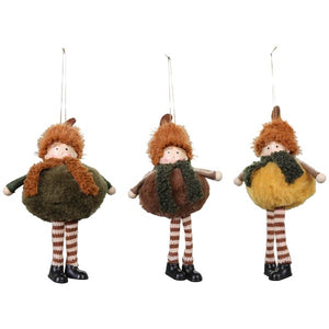 Stoffkind Puppe Lanky 10x26cm Stoff 3farbig sort. Deko Herbstdeko Dekoration Fensterhänger