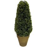 Lade das Bild in den Galerie-Viewer, BuchsBaum Pyramide im Terratopf ArtificialNature grün kunstlich Ø15cm H36cm für Home Wohnzimmer Balkon Garten Außendekoration
