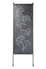 Lade das Bild in den Galerie-Viewer, Stele mit Ginkgo Blättern grau H165 x B52 cm + H205cm x B66cm Garten 2Größen wählbar
