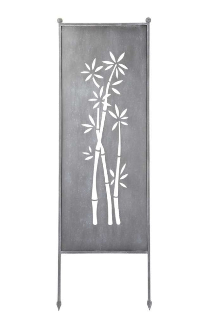 Stele Bambus grau Metall in 3 Größen wählbar
