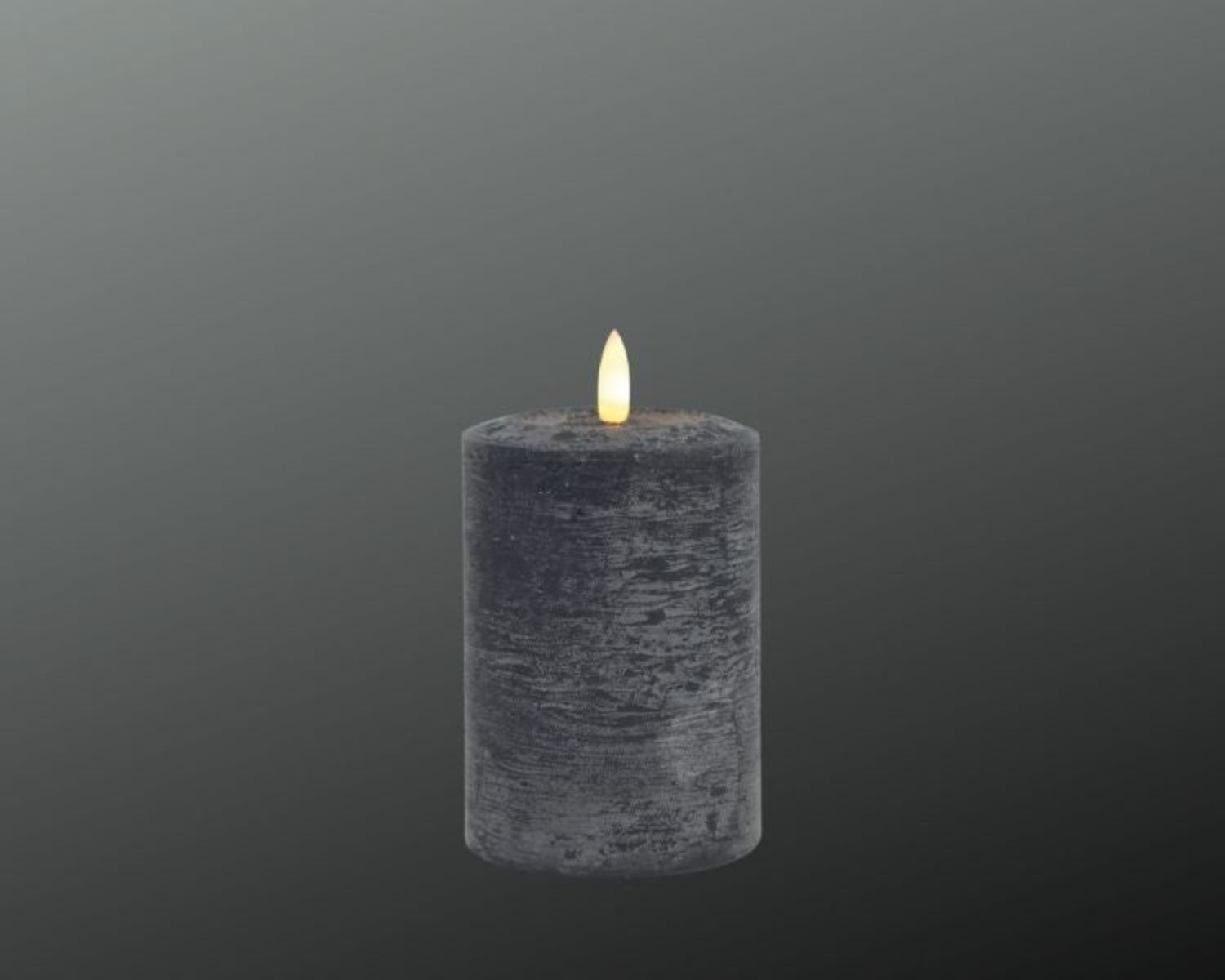 LED Kerze Echtwachs schwarz mit Timer H10cm+12cm+16cm 3Größen wählbar