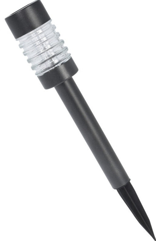 Solarleuchte Außenlampe Steckleuchte LED Metall Glas Erdspieß Wegeleuchte 3er Set grau