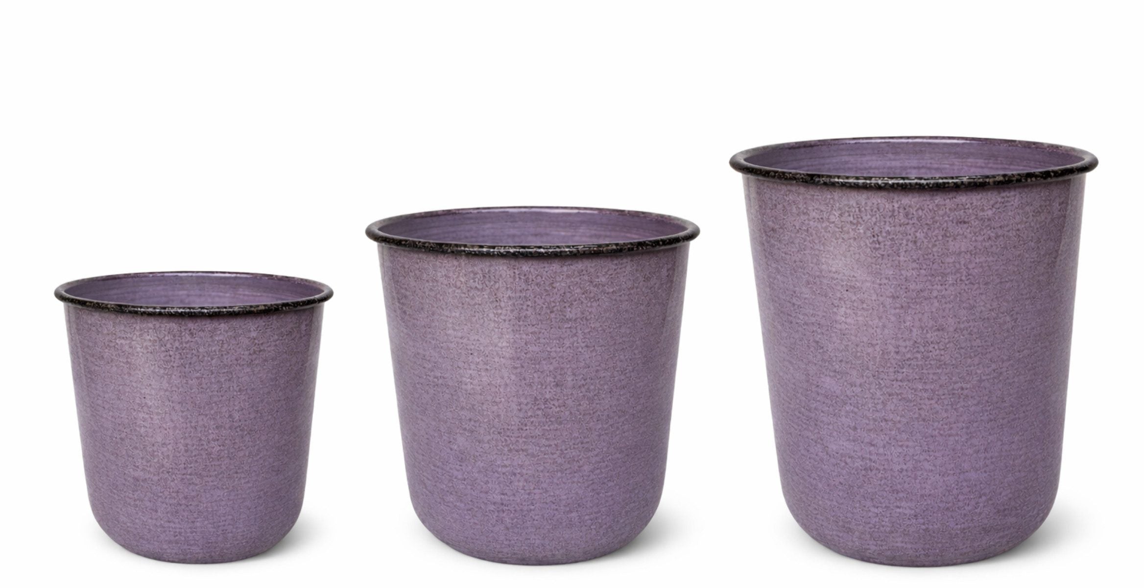 Kübel Metall Pflanzgefäß violett Pflanztopf Ø26+28+32cm Blumenkübel Pflanzschale Blumentopf Garten 3Größen wählbar