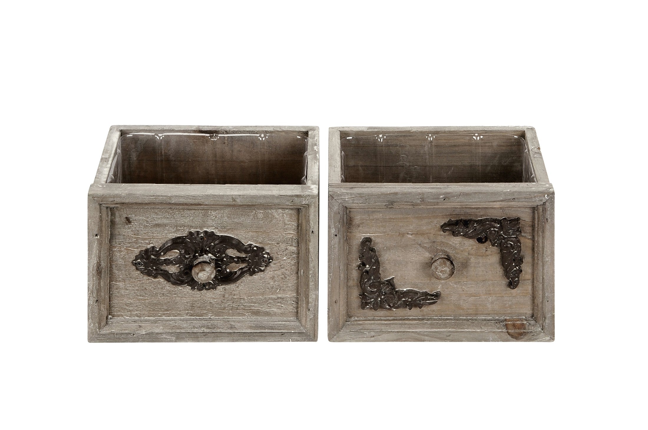 Schublade natur/braun Holz Shappy 2erSet Pflanzgefäß Ø18x14cm H13cm