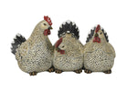 Lade das Bild in den Galerie-Viewer, Deko Hühner Set 3-teilig natur/schwarz – Landhausstil Dekofiguren aus Polyresin,29,5x15 cm Hoch ca. 17cm Ostern Skuptur

