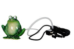 Lade das Bild in den Galerie-Viewer, Wasserspeier Frosch grün Steinzeug 16,5x12,5cm H14,5cm mit 230V Pumpe Teichfigur Miniteich Wasserspiel
