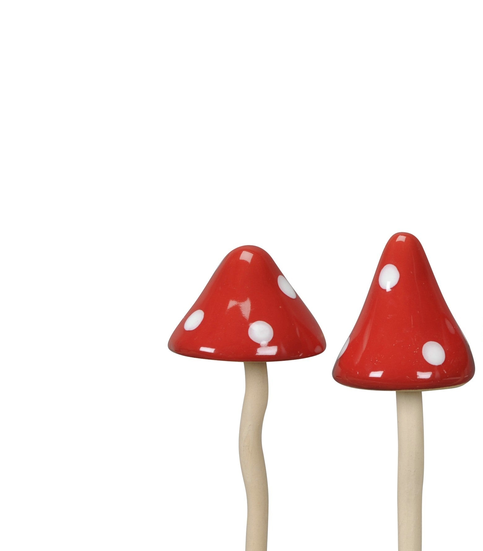 Pilz Keramik Garten Stecker 2fach sort. Wald rot-weiß Ø6,5cm H17cm Herbst Fliegenpilz Dekoration