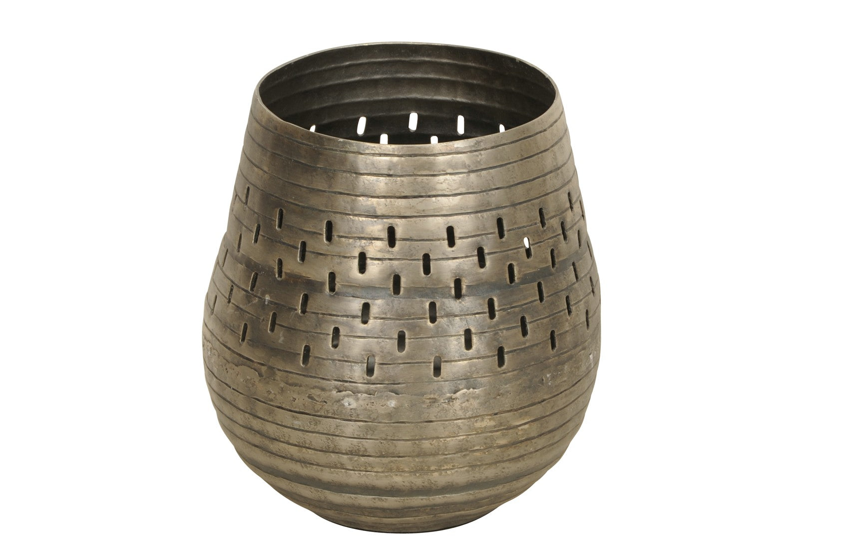 Windlicht Metall antiksilber Antik Look 2Größen wählbar