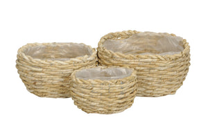 Korb 3erSet natur Maiskorb oval Aufbewahrung Ø20x14/25x18/30x23