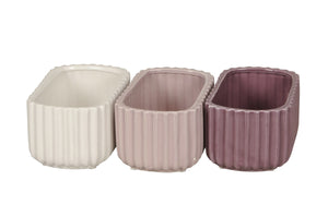 Jardiniere Keramik 3farbig sort. weiss/rosa/lila Übertopf Ø17x10cm H8,5cm