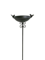 Lade das Bild in den Galerie-Viewer, Vogeltränke Metall Gartenstecker H110cm Vogelbad Wasserstelle Vogel braun
