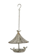 Vogelhaus Futterhaus grau-grün Garten Vogelhäuschen zum Hängen Ø23xH23cm +Kette