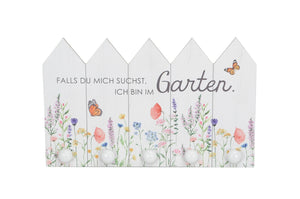 Spruchschild Holz B40cm H25cm Garderobe Holzschild "Falls Du Mich..." Garten Schild