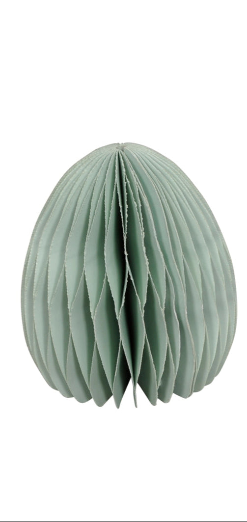 Osterei Waben-Optik Ø8 H10cm 2er Set Osterschmuck Papier&Pappe mint