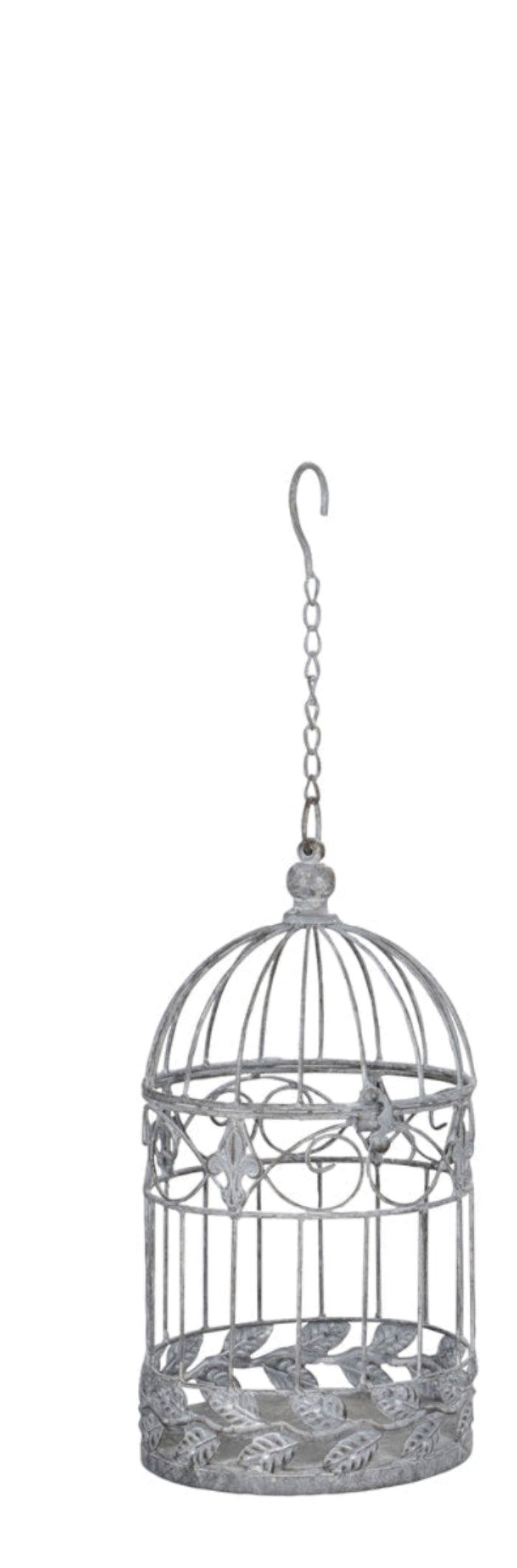 Vogelkäfig Pflanz Korb Hänge Blumenkäfig Metall grau 2erSet H39+53cm