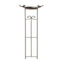 Vogeltränke Wasserstelle Vogel Futterplatz 2Vögel Metall braun Ø20x17cm H85cm Futterstation Vogelbad