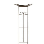 Vogeltränke Wasserstelle Vogel Futterplatz 2Vögel Metall braun Ø20x17cm H85cm Futterstation Vogelbad