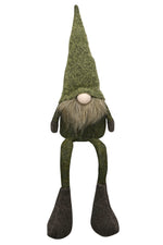 Lade das Bild in den Galerie-Viewer, Wichtel Weihnachtswichtel Kantenhocker Stoff H31cm + H53cm grün Weihnachtsdeko Herbst Weihnachten Kantenhocker 2Größen wählbar
