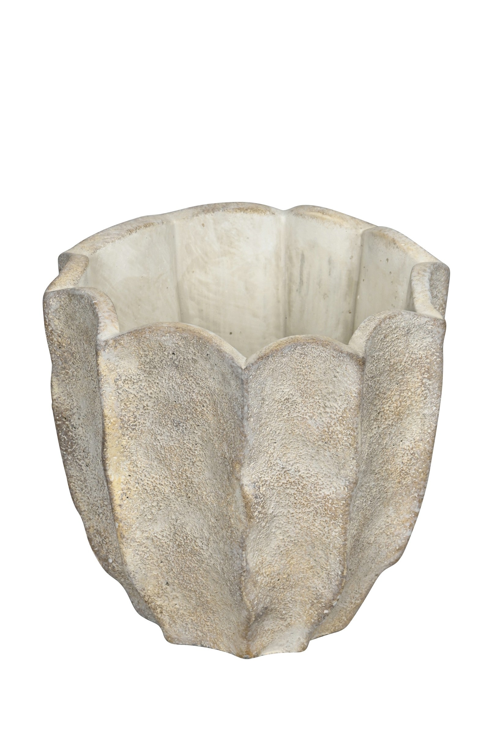 Topf Zement creme/gold gewischt Blumentopf Übertopf Ø20cm H18,5cm