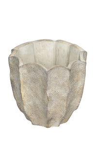 Topf Zement creme/gold gewischt Blumentopf Übertopf Ø20cm H18,5cm