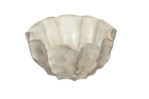 Schale Zement creme/gold gewischt Pflanzgefäß Ø25cm H13cm
