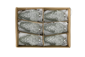 Weihnachtskugeln/Baumkugeln Zapfen Ø5x11cm Box/6Stück 2fach sort. grün matt Weihnachten Christbaumkugel Dekoration