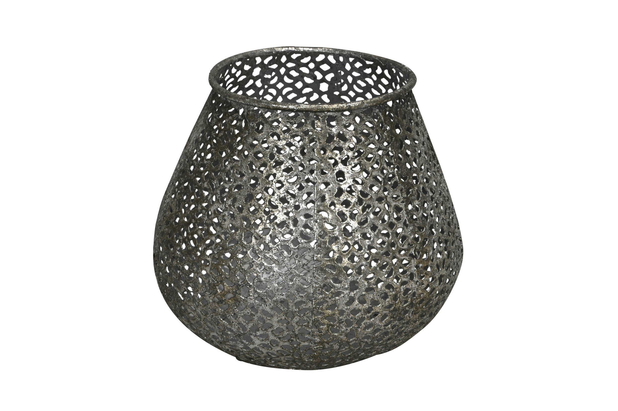 Windlicht Metall alt silber Ø13cm H11,5cm