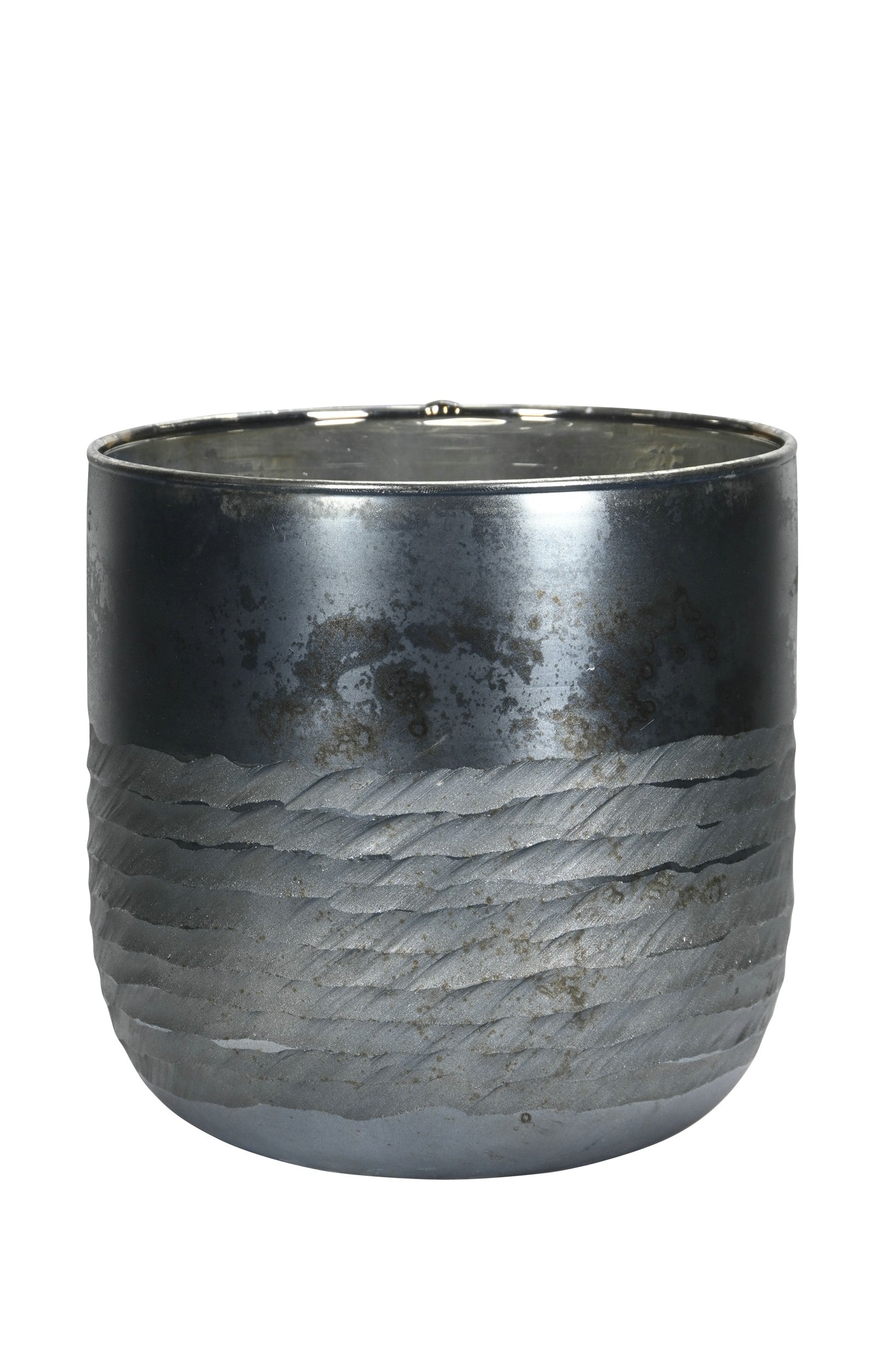 Windlicht Glas türkis Teelichthalter Ø14cm H14cm