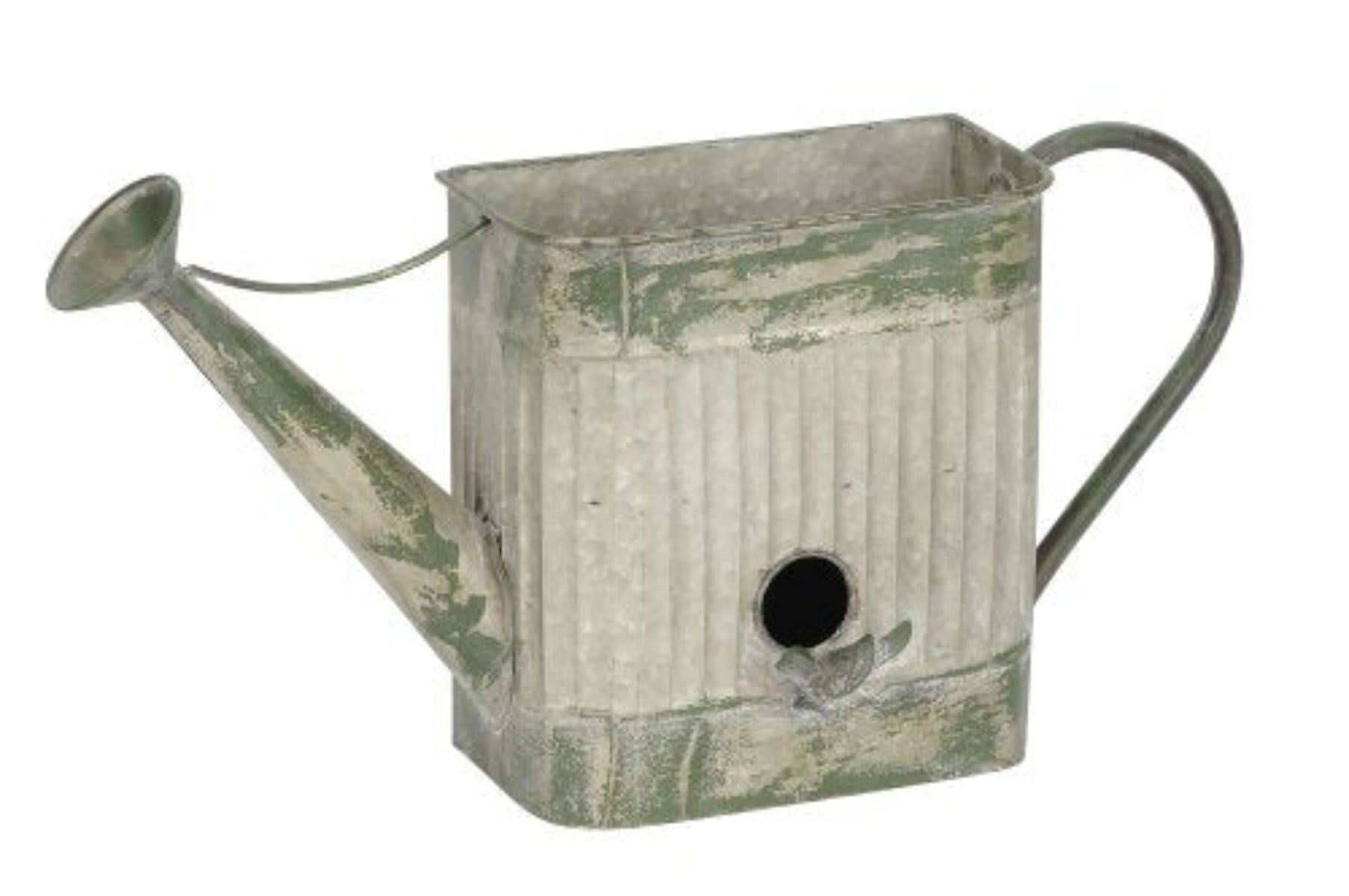 Nistkasten Vogelhaus im Kannen-Design Grün – Dekoratives Vogelhäuschen zum Hängen 54x18cm H30 cm Gartendekoration für Garten, Balkon und Terrasse