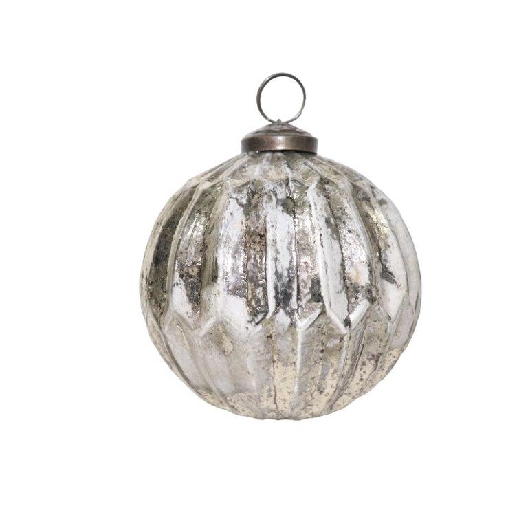 Baumkugel Kugel Glas Lines pearl Ø10cm