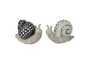 Schnecke 2fach sort. Figur Skulptur 10cm H6,5cm grau-schwarz Schneckenfigur Sommer Frühling Gartendeko