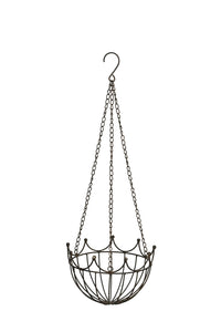 Pflanzgefäß Ampel Metall Schale zum Hängen dunkel braun Ø24cm H15cm + Kette
