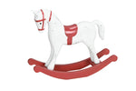 Lade das Bild in den Galerie-Viewer, Schaukelpferd weiß/rot Holz MDF Holzpferd H18cm+H32cm Winter-Deko Weihnachtsdeko Figur Dekoration 2Größen wählbar
