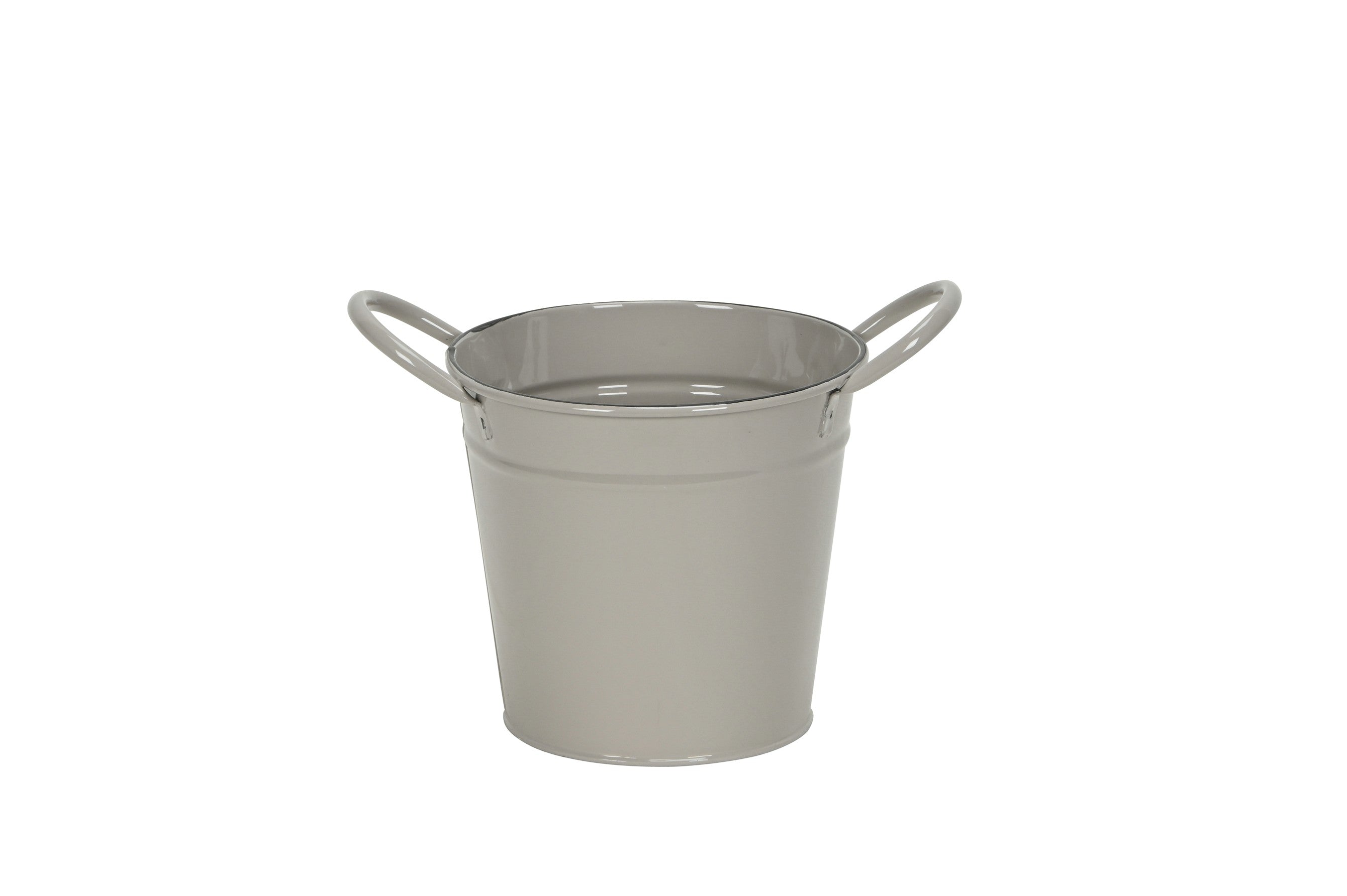 Metall Topf Übertopf Blumentopf Eimer mit Griff grau-braun Ø13+19cm H12+18cm Pflanzgefäß 2Größen wählbar
