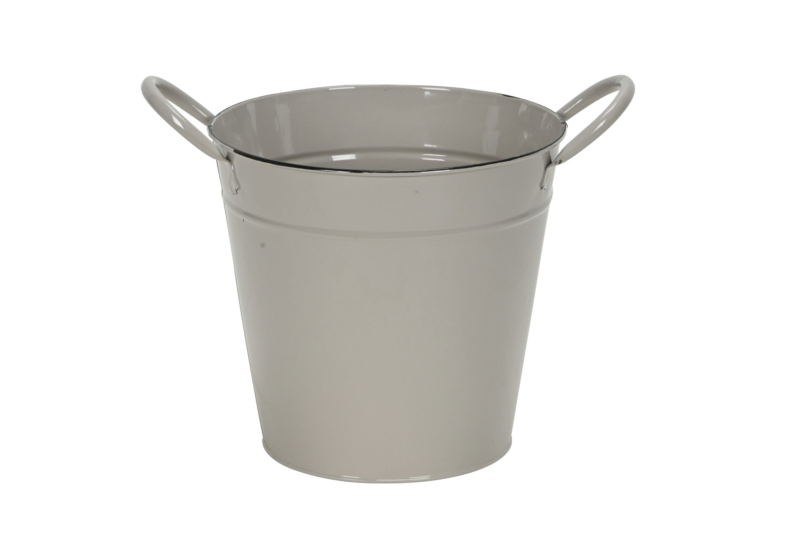 Metall Topf Übertopf Blumentopf Eimer mit Griff grau-braun Ø13+19cm H12+18cm Pflanzgefäß 2Größen wählbar