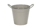Lade das Bild in den Galerie-Viewer, Metall Topf Übertopf Blumentopf Eimer mit Henkel grau-braun Ø13+19cm H12+18cm Pflanzgefäß 2Größen wählbar
