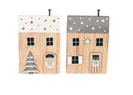 Lade das Bild in den Galerie-Viewer, Haus zum stellen 2fach sort. Deko-Haus H11cm + H16,5cm Deko Figuren Holzhaus natur/grau/weiß Dekohaus 2 Größen wählbar
