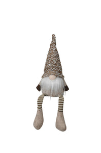 Wichtel Weihnachtswichtel Kantenhocker Stoff H33cm + H51cm braun/grau Weihnachtsdeko Herbst Weihnachten Kantenhocker 2Größen wählbar